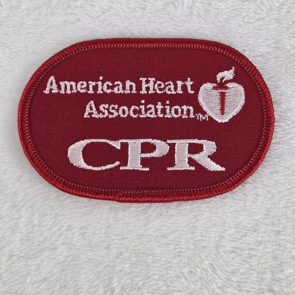 American‎ Heart Association CPR Embroidered Patch Red White Training Badge